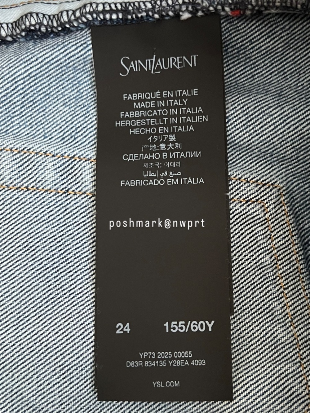 SAINT LAURENT ✨ V-Waist Baggy High Rise Wide Leg Jeans 50’s Blue 24 - Picture 6 of 15
